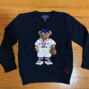 Polo by Ralph Lauren baseball bear sweater 4/4T